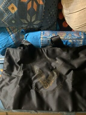 Victoria's Secret Black Tote with Gold Studded Logo